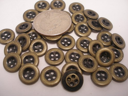 Neu viele antike Messing Finish Metall Knöpfe Größen 3/4, 9/16, 7/16 #AB4 - Bild 3 von 4