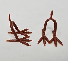 Pack of 10 Zims VTG 25mm Brown Plastic Bird Legs Feet Crafts Bird Making Parts