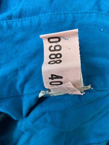 VTG Naturelle George Georgiou Teal Raw Silk Jumpsuit Chest Pockets One Piece S - Picture 6 of 15