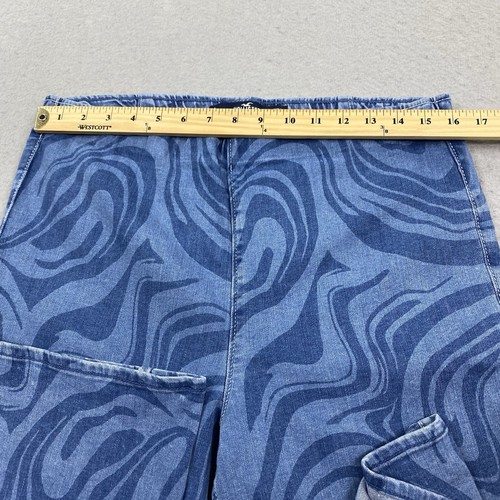 Hollister Jeans Womens Large Blue Denim Ultra High Rise Super Flare Pull On - Picture 8 of 11