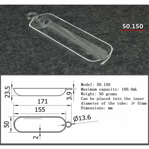 Clear Combustion Quartz Boat Crucible, Various sizes Selectable - Picture 31 of 31