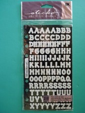 Stickopotamus ALPHABET Binder Sheet White Uppercase ABC Scrapbook Stickers New