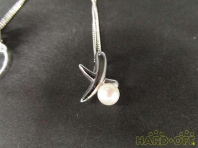 Tasaki Necklace Pearl Silver 925 SV White Logo mark Pendant Tasaki Necklace Pearl Silver 925 SV White Logo mark Pendant