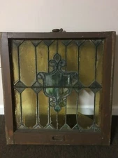 TWO Stained Glass Windows VINTAGE Tiffany style 1895