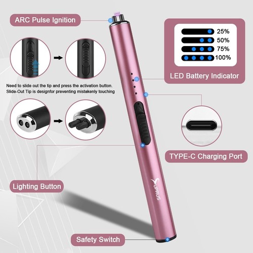 Electric Lighter Windproof Flameless USB Rechargeable Lighter with Safety Lock - Picture 18 of 43