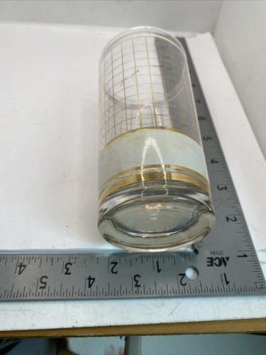 Vintage signed Culver Devon White Grid 22k Highball Glass 65-1046S - Picture 3 of 3