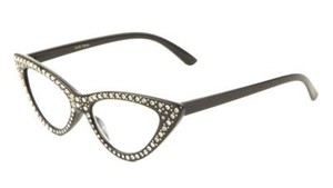 black rhinestone reading glasses