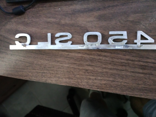 72 - 80 Mercedes Benz C107 450 SLC Trunk Decklid Script anodized VERY NICE USED - Foto 4 di 4
