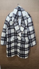 Forever New Women's Tam Curve Check Double Breasted Coat Size Uk24