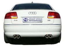 FOX Komplettanlage ab Kat. Audi A8 4E 3.7l 4.2l langer Radstand re li je 2x80mm