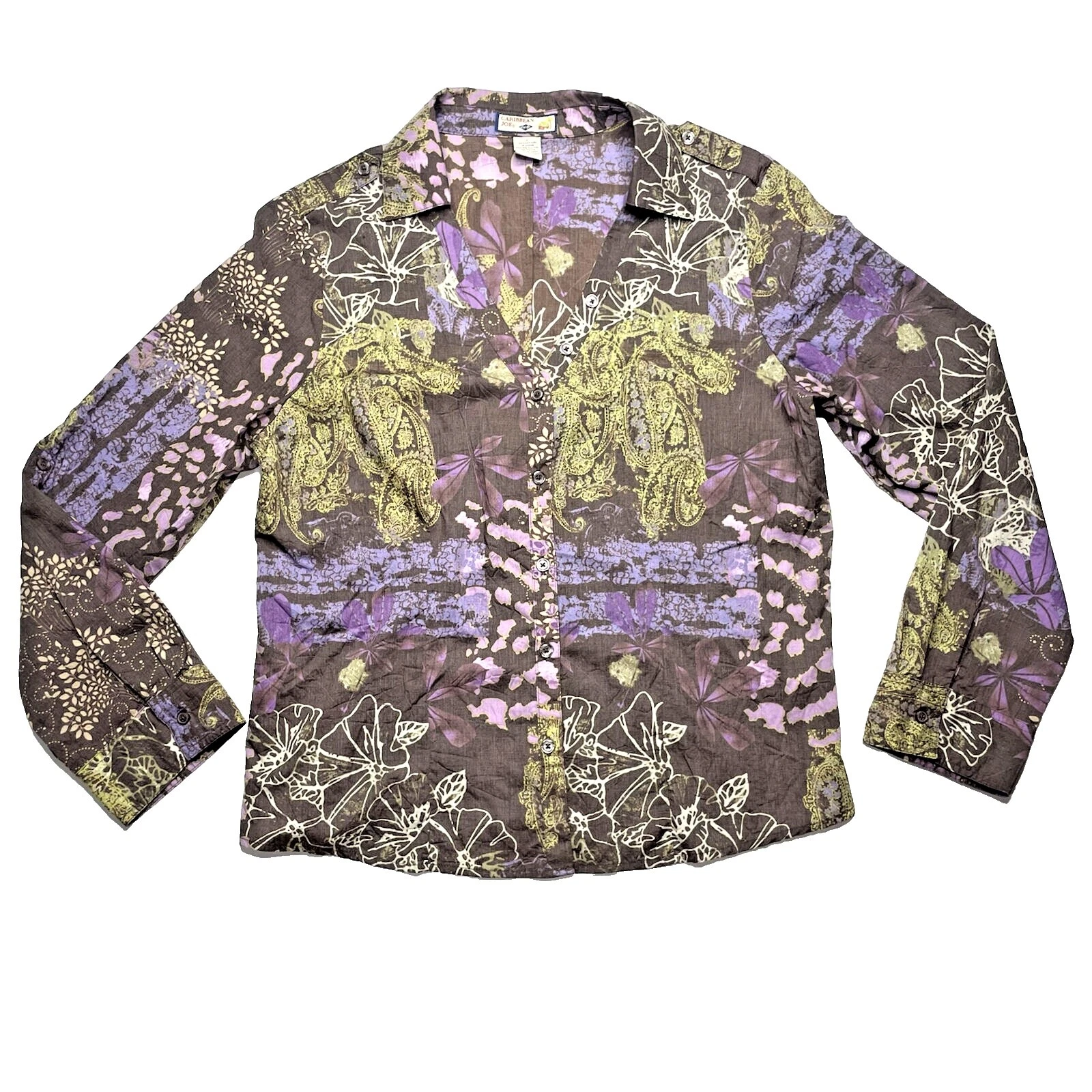 Tops floral Casual de Algodón Caribbean Joe para Mujeres