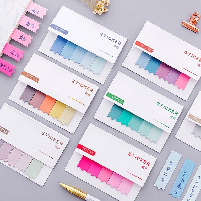 Desk Accessories 2 Pcs Cute Colorful Paster Sticker Memo Pad