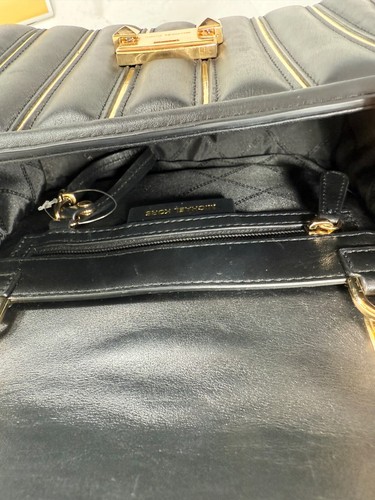 Michael Kors Whitney Quilted Outlined Top Handle Satchel BLK/GOLD - Picture 4 of 18