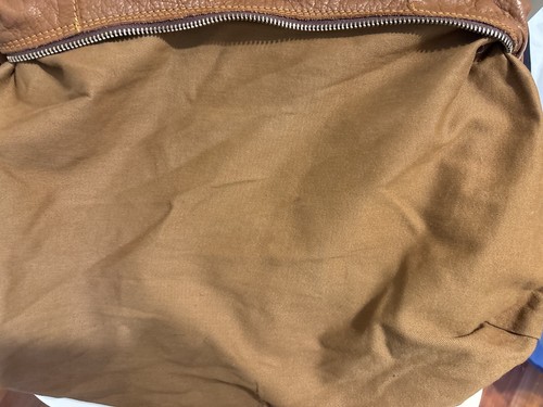 Caterina Lucchi brown cognac leather handbag with metal hardware and pockets - Picture 6 of 9