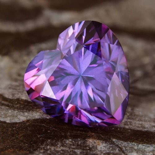 2 Ct Fancy Purples Heart Cut VVS1 Moss Diamond Premium Quality Loose Gemstone - Picture 4 of 7