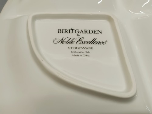 Noble Excellence BIRD GARDEN 4 Section Stoneware Large Platter 14" - New - Picture 8 of 8
