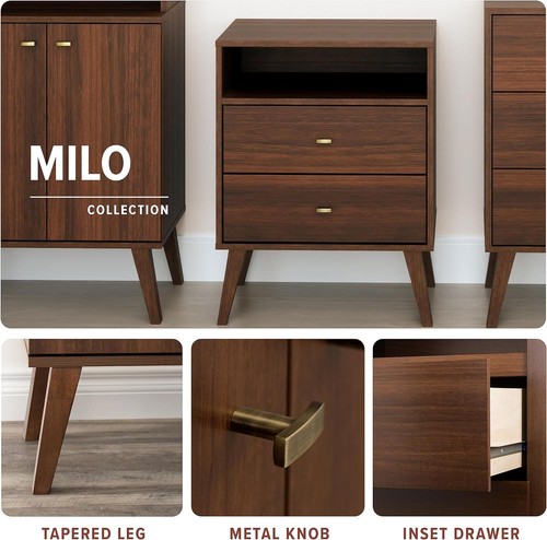 Freestanding 6 Drawer Dresser Modern Bedroom Living Room Engineered Wood Cherry - Picture 5 of 6