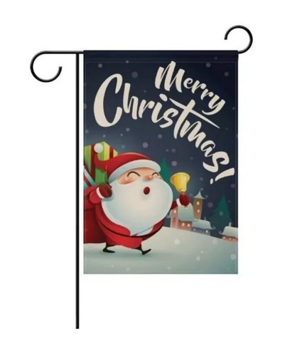 Santa Claus Garden Flag 12x18 Inch Double Sided, Merry Christmas Gift Bag - Picture 2 of 9