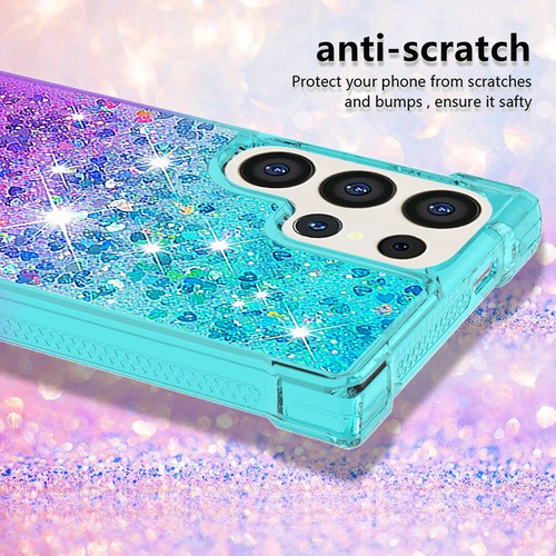 For Samsung S25 S24 S23 S22 S21 S20 FE Ultra S10 Case Clear Liquid Glitter Cover - Picture 2 of 15