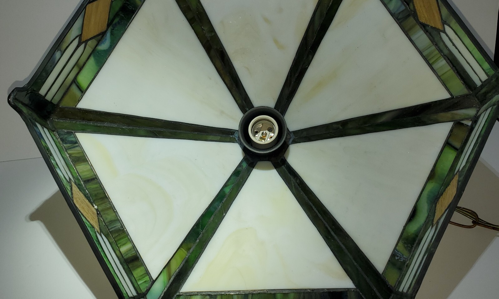 Vintage Stained Glass Hanging Lamp eBay