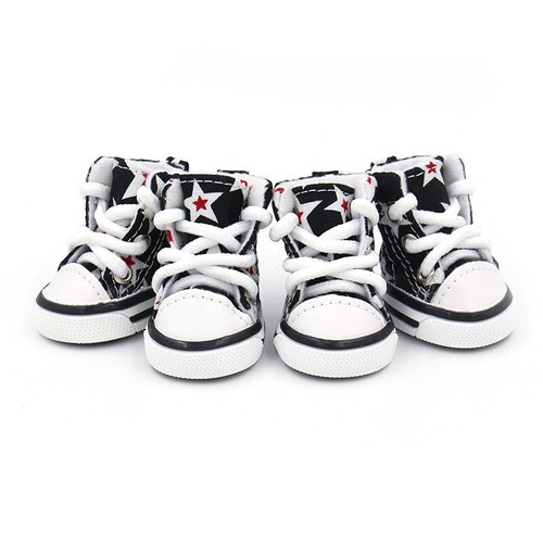 4pcs Pet Small Medium Dog Cat Boots Puppy Denim Sports Anti-slip Shoes Sneakers - Picture 13 of 13