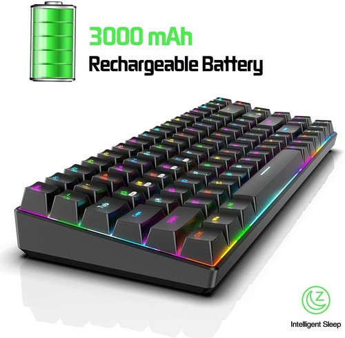 Mechanical Gaming Keyboard 2.4G/Type-C/Bluetooth RGB Backlit Portable for PC MAC - Picture 7 of 11