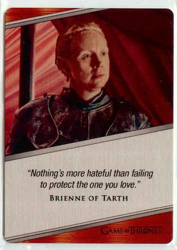 Tarjeta metálica Game of Thrones Iron Anniversary S2 Expressions #E10 Brienne of Tarth - Imagen 1 de 2