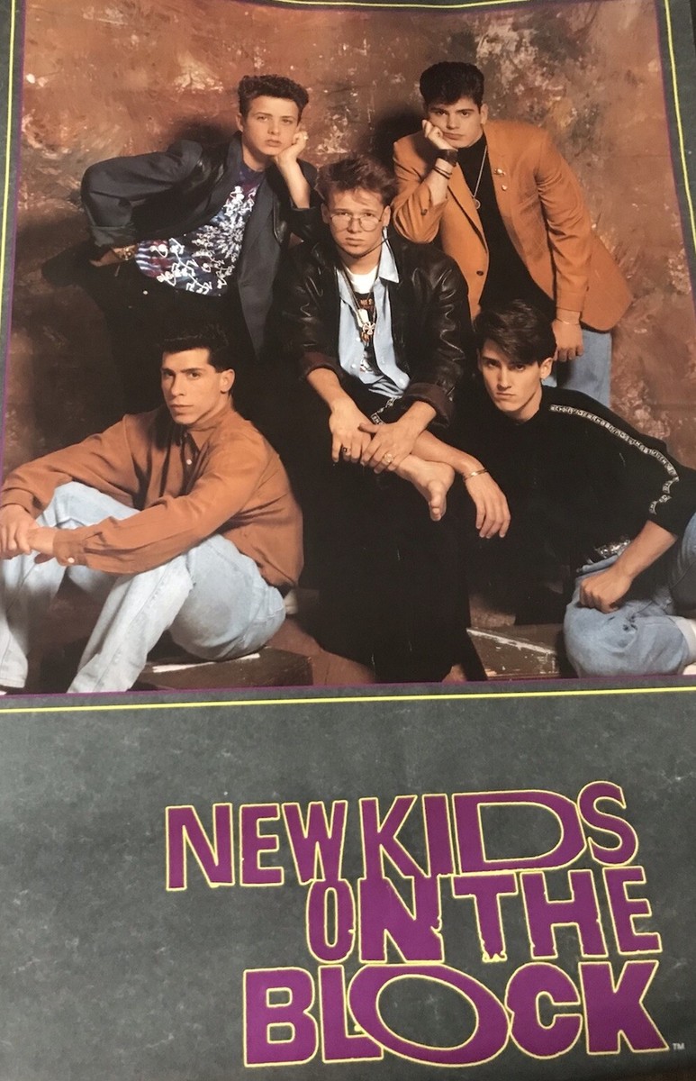 New Kids On The Block Poster 1990 Vintage Poster Funky 34 X