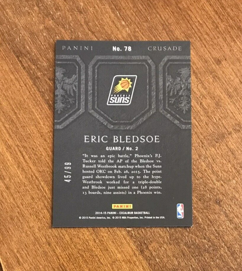Eric Bledsoe 2014-15 Panini Excalibur Crusade Red #78 Phoenix Suns /99 - Image 2 of 2