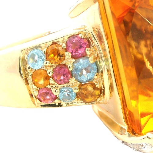 Stunning 14ct Yellow Gold Multi-Stone Ring including a 15.20ct Citrine - Picture 7 of 12