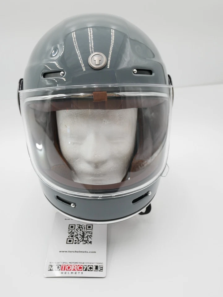 TORC - T108:22 - T1 复古全脸摩托车头盔 - 光泽 Nardo 灰色 - SM — 第 4/4 张图片