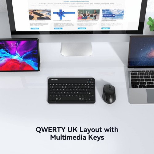 TECKNET Bluetooth Ultra-Slim Wireless Keyboard Rechargeable Wireless Mini X366 - Picture 6 of 15