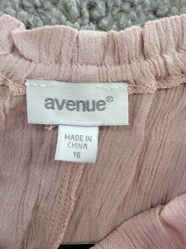 AVENUE Plus Size Ember Lace Trim Top Women's 16 Dusty Mauve 3/4 Sleeve Pullover - Picture 8 of 15