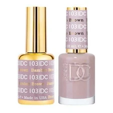 DND DC Soak Off Gel Polish + Matching Nail Lacquer - #103 Bamboo Brown