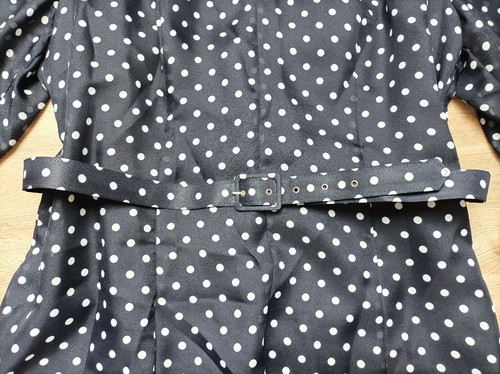 Luftiges leichtes Damen Kleid 👗 mit weißen Kragen + Gürtel Gr. 48 dunkel blau - Bild 7 von 9