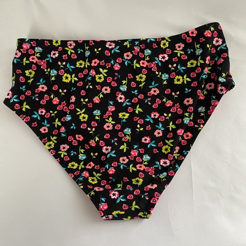 Parte inferior de bikini Cyn & Luca para mujer cintura alta pierna alta floral lateral fruncido talla S - Imagen 3 de 3