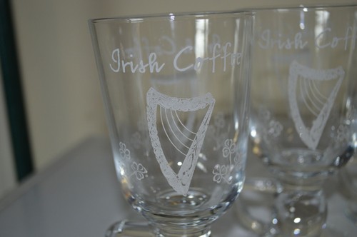 Set of  6 Pedestal Clear Glass Irish Coffee Mug Cup Barware ST PATTY'S DAY 3/17 - Picture 3 of 6