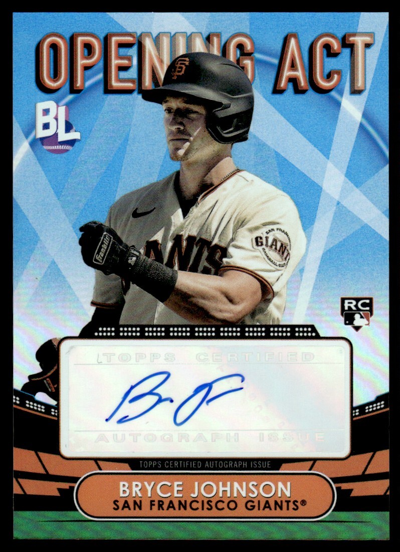 2023 Topps Big League Opening Act Autographs Blue Foil Bryce Johnson Auto San