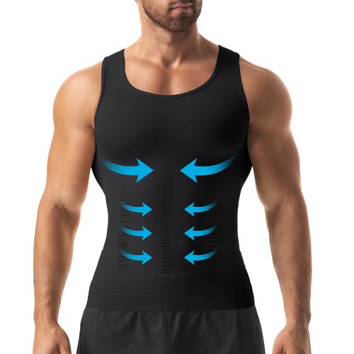 4 Pack Men Compression Muscle Undershirt Slimming Tank Top Shapewear Body Shaper - Picture 4 of 17