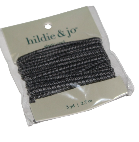 3 Yard grau & schwarz Tiger weiche elastische Kordel von Hildie & Jo - Bild 3 von 3