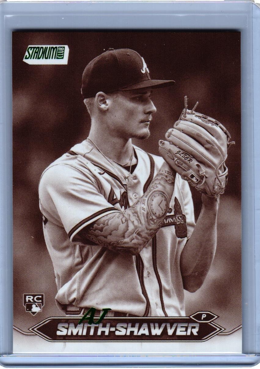 2024 Topps Stadium Club AJ Smith-Shawver RC #55 Sepia Atlanta Braves