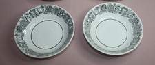 2 VINTAGE GRINDLEY MANITOU BOWLS 6" IRONSTONE STAFFORDSHIRE TEXACO BLACK & WHITE