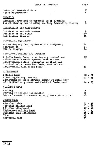 Service & Operator Instruc Manual Fits Schaublin 13 Universal Milling Machine - Picture 3 of 14