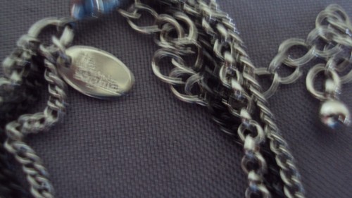 LIA SOPHIA SILVER TONE CRYSTAL STONE NECKLACE FASHION JEWELRY Signed - Picture 4 of 5