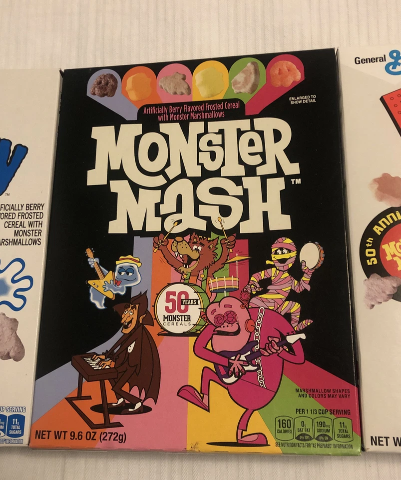 3 BOXES GENERAL MILLS 50 YEARS MONSTER MASH CEREALS Franken Chocula Boo Berry - Image 3 of 4