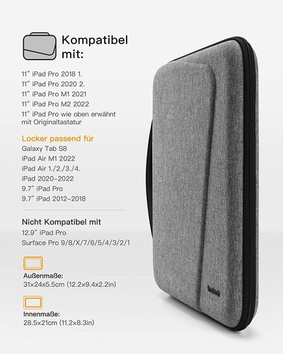 Tablet Tasche Hartschalen Hülle iPad Pro 11" 12.9" Stoßabsorbierende Tragetasche - Bild 11 von 25