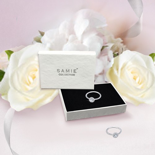 Samie Collection Solitär-Verlobungsring Weißgold plattiert rund 0,46 Karat CZ - Bild 6 von 6