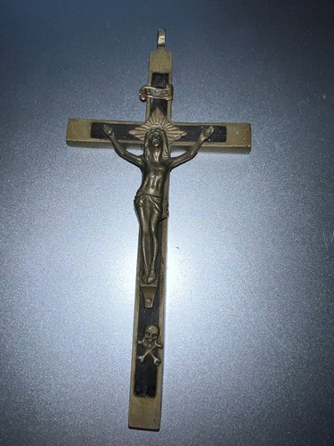 Antique Pectoral Crucifix Skull Crossbones Cross