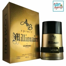 AB Spirit Millionaire by Lomani 6.6 oz EDT Cologne for Men Brand New In Box