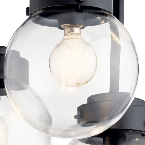 KICHLER Strabo 3 -Light 12" Gloss Black Semi Flush Mount Light - NEW! - Bild 2 von 10